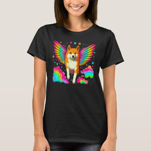Angel Heaven Shiba Inu Dog T-Shirt (Front)