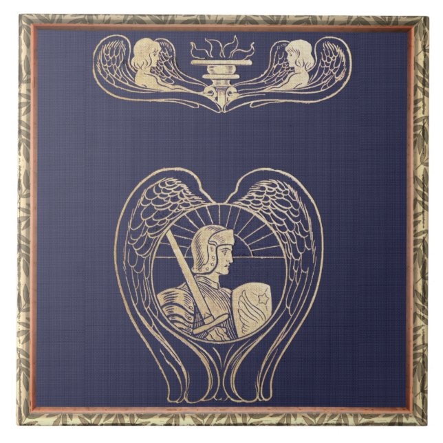 Angel Heraldry With Sword Tile (Front)