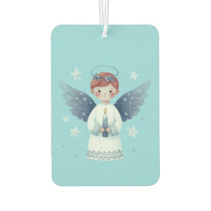 Angel holding a candle car air freshener