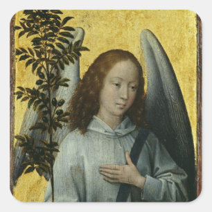 Angel Holding an Olive Branch Square Sticker