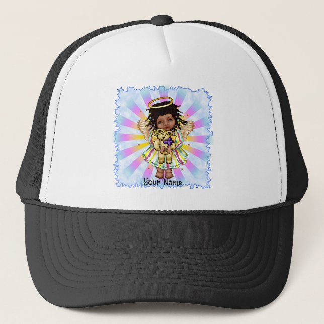 Angel Holding Bear Trucker Hat (Front)