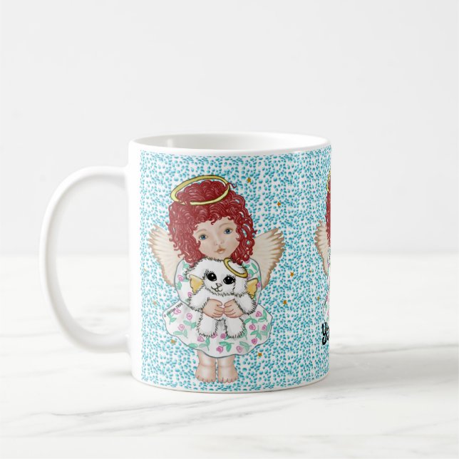 Angel Holding Dog Coffee Mug (Left)