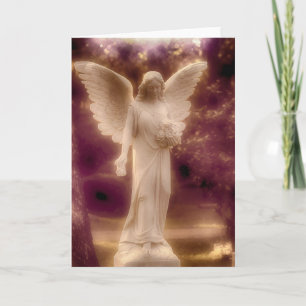Angel Holding Flowers Card