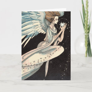 Angel Holding Star Holiday Card