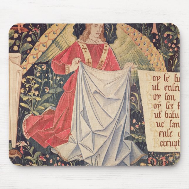 Angel holding the shroud mouse mat (Front)
