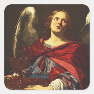 Angel Holding the Vessel and Towel Square Sticker