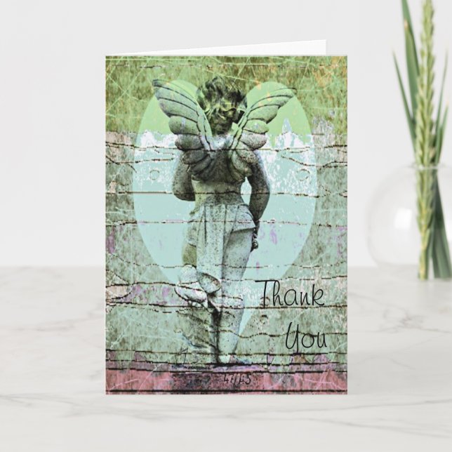Angel Holy Cross Thank You Card (Front)