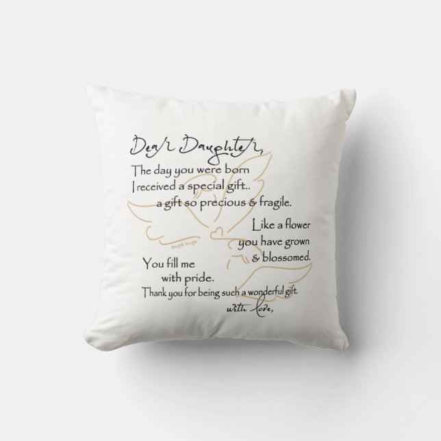 Angel Hugs pillow for Daughter (Front)