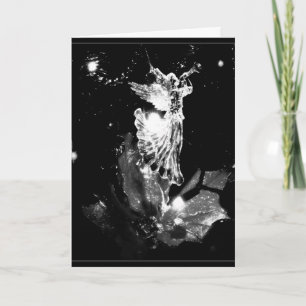 Angel in black and white Christmas card