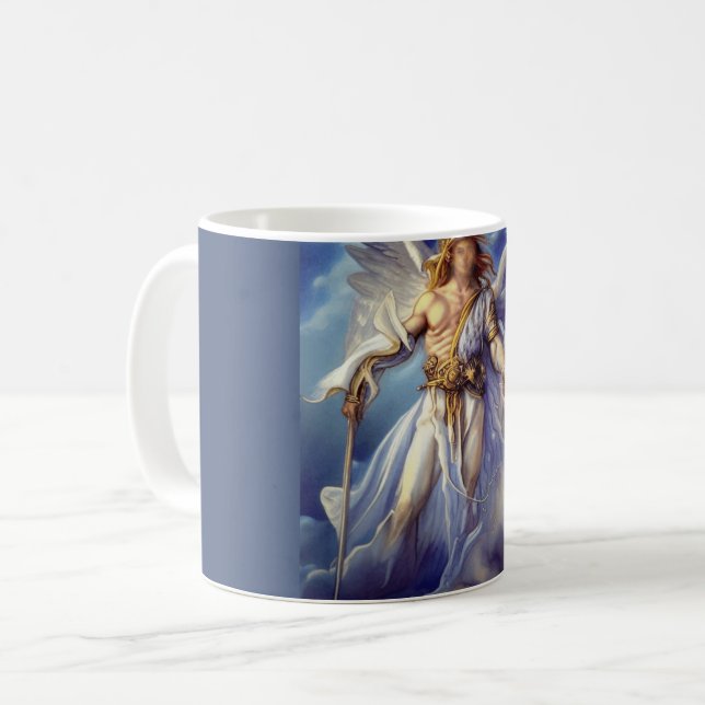 Angel In Blue Carrying A Sword Coffee Mug (Front Left)