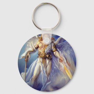 Angel In Blue Carrying A Sword Key Ring