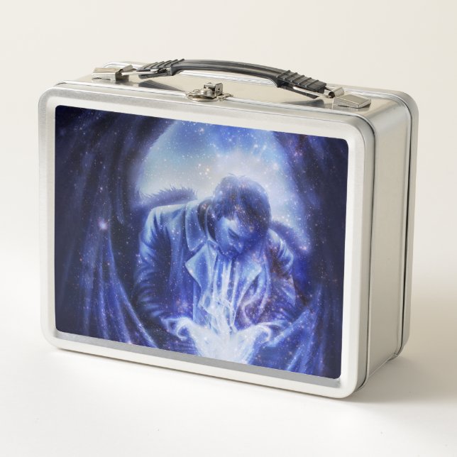 Angel in Blue Metal Lunch Box (Front)