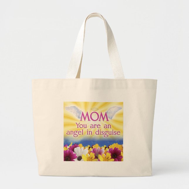 Angel in Disguise Large Tote Bag (Front)