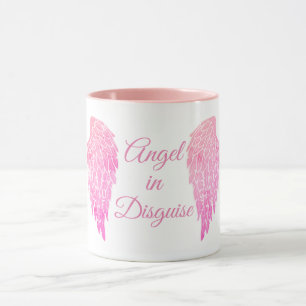 Angel in Disguise Pink Angel Wings Mug