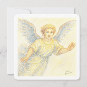 Angel in flight with a smile invitation