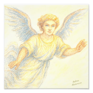 Angel in flight with a smile photo print