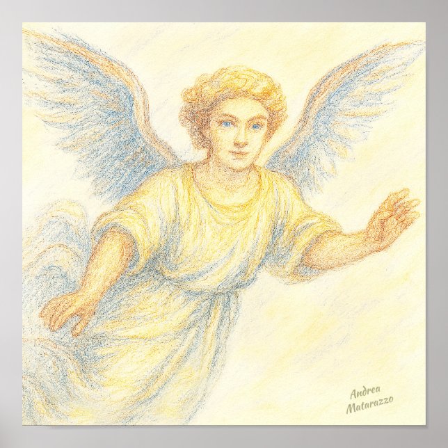 Angel in flight with a smile poster (Front)