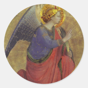 Angel in Gold Classic Round Sticker