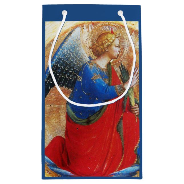 ANGEL IN GOLD RED AND BLUE SMALL GIFT BAG (Back)