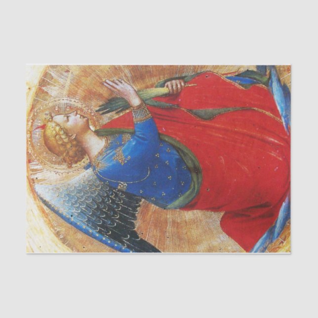 ANGEL IN GOLD RED AND BLUE TISSUE PAPER (Front)