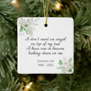 Angel in Heaven and Photo Memorial Ceramic Ornament