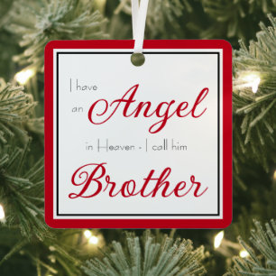 Angel in Heaven Brother Memorial Photo Metal Tree Decoration