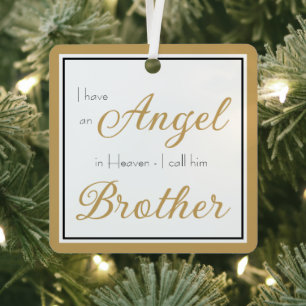 Angel in Heaven Brother Memorial Photo Metal Tree Decoration