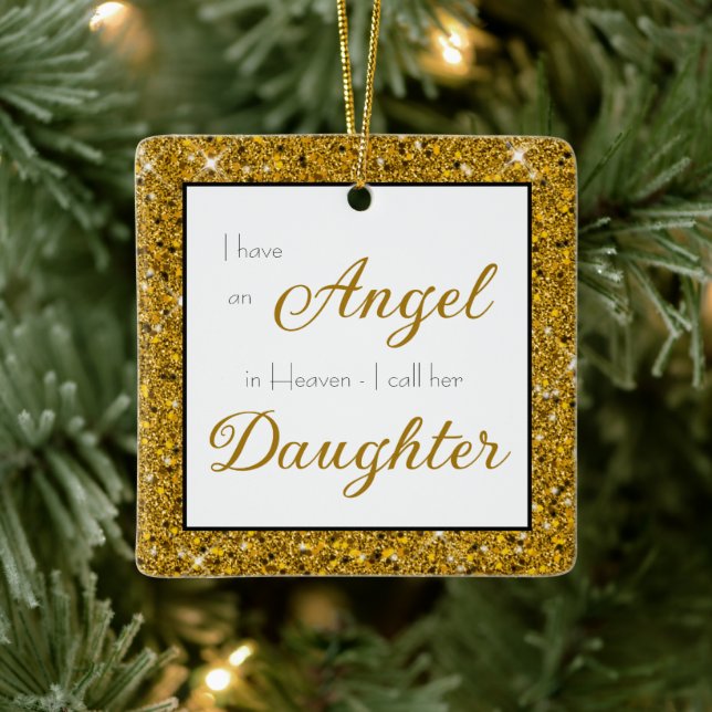 Angel in Heaven Daughter Memorial Photo  Ceramic Ornament (Tree)