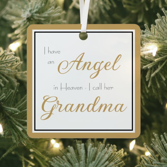 Angel in Heaven Grandma Memorial Photo Metal Tree Decoration (Insitu)