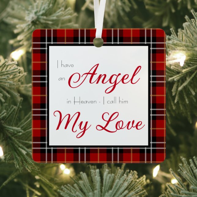 Angel in Heaven Husband Memorial Photo Metal Tree Decoration (Insitu)