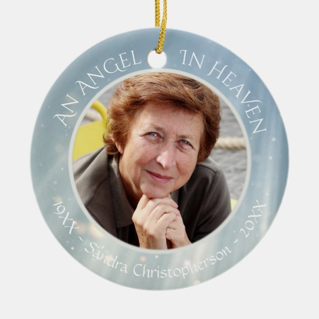 Angel in Heaven | In Memory Keepsake Ceramic Tree Decoration (Front)