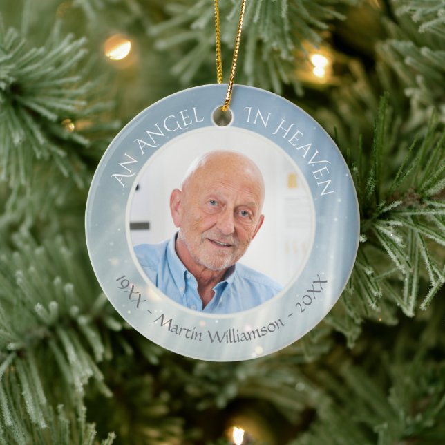 Angel in Heaven | In Memory Photo Keepsake Ceramic Tree Decoration (Tree)