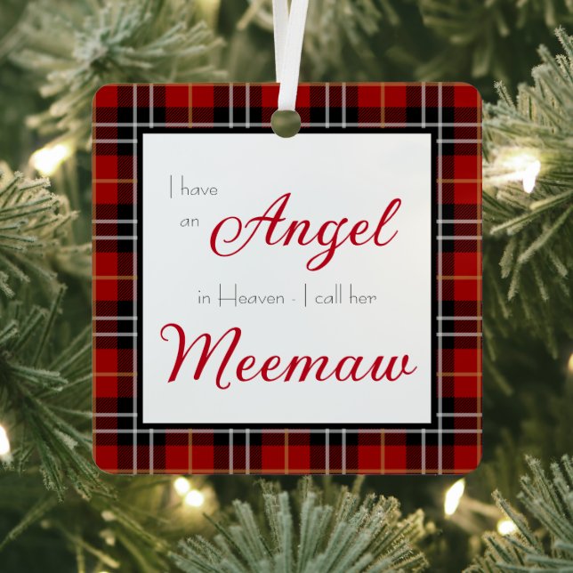 Angel in Heaven Meemaw Memorial Photo Metal Tree Decoration (Insitu)