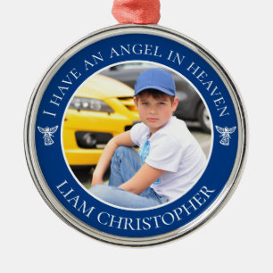 Angel in Heaven Memorial Photo Metal Tree Decoration