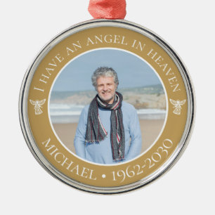Angel in Heaven Memorial Photo Metal Tree Decoration