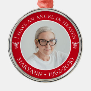 Angel in Heaven Memorial Photo Metal Tree Decoration