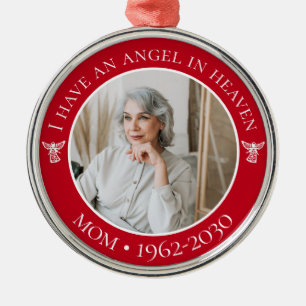 Angel in Heaven Mom Memorial Photo Metal Tree Decoration