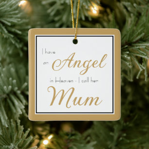 Angel in Heaven Mum Memorial Photo Ceramic Ornament