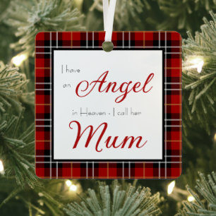 Angel in Heaven Mum Memorial Photo Metal Ornament