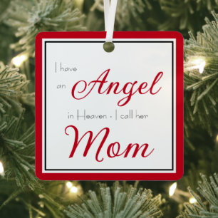 Angel in Heaven Mum Memorial Photo Metal Tree Decoration