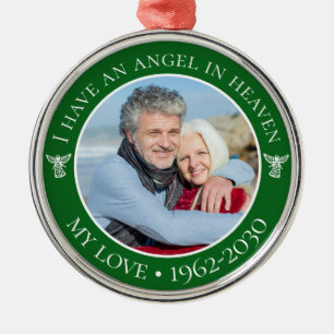 Angel in Heaven My Love Memorial Photo Metal Tree Decoration