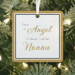 Angel in Heaven Nonna Memorial Photo Metal Tree Decoration
