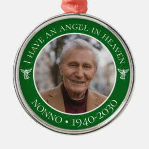 Angel in Heaven Nonno Memorial Photo Metal Tree Decoration