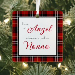 Angel in Heaven Nonno Memorial Photo Metal Tree Decoration