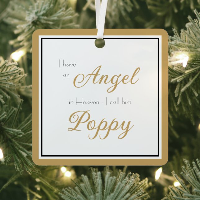 Angel in Heaven Poppy Memorial Photo Metal Tree Decoration (Insitu)
