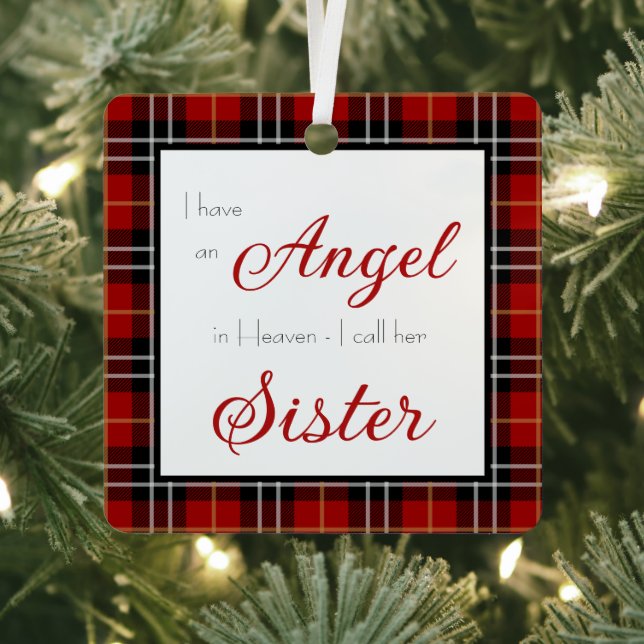 Angel in Heaven Sister Memorial Photo Metal Tree Decoration (Insitu)
