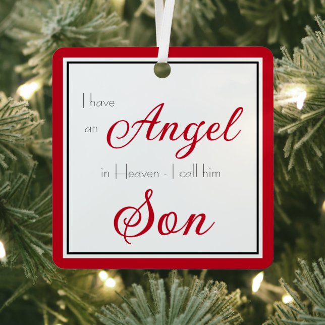 Angel in Heaven Son Memorial Photo Metal Tree Decoration (Insitu)