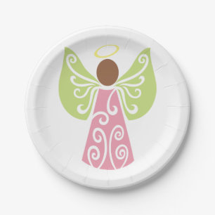 Angel In Pink Paper Plate