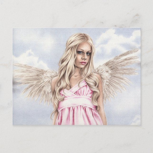 Angel in pink Postcard (Front)