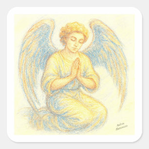 Angel in prayer  square sticker